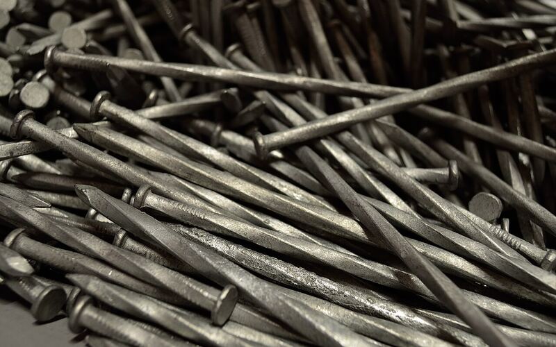 Pile of steel wire nails for construction and hardware use